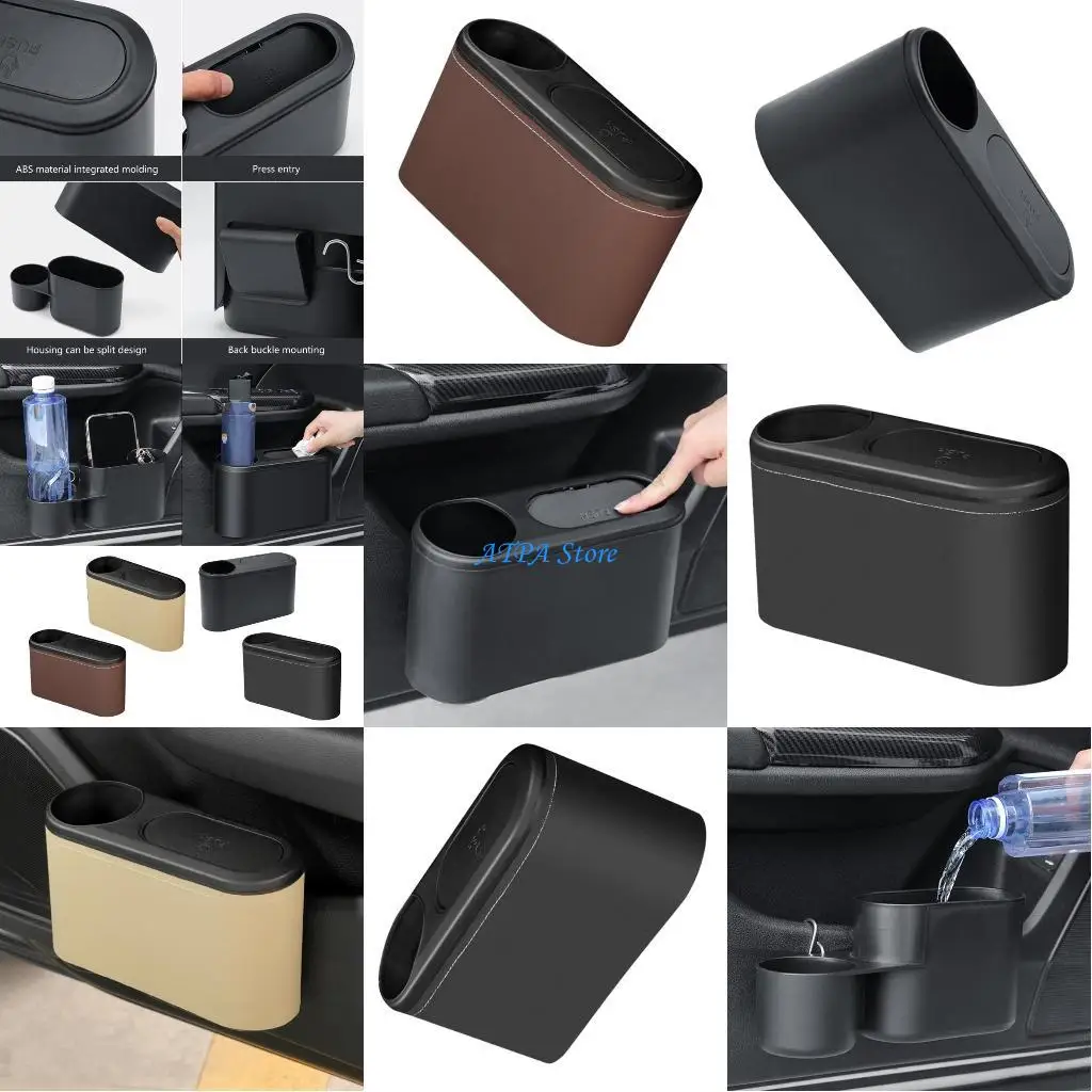 

U13C Vehicle Trash Bin Auto Dustbin Garbage Car Door Storage Box