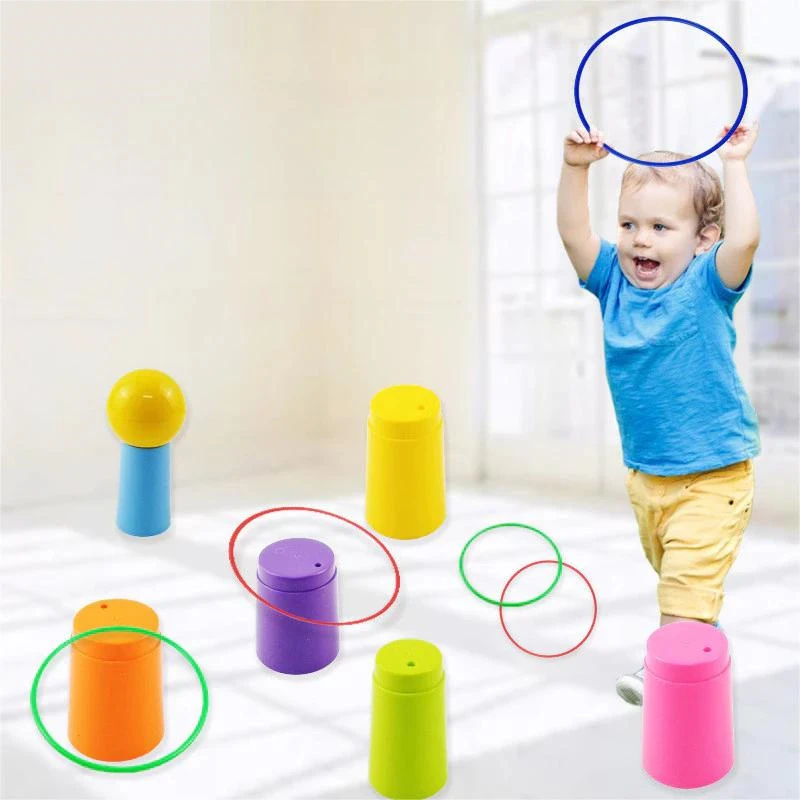 Children Outdoor Fun & Toy Sports Circle Ferrule Stacked Layers Game Parent-Child Interactive Ferrule Throwing Game Kids