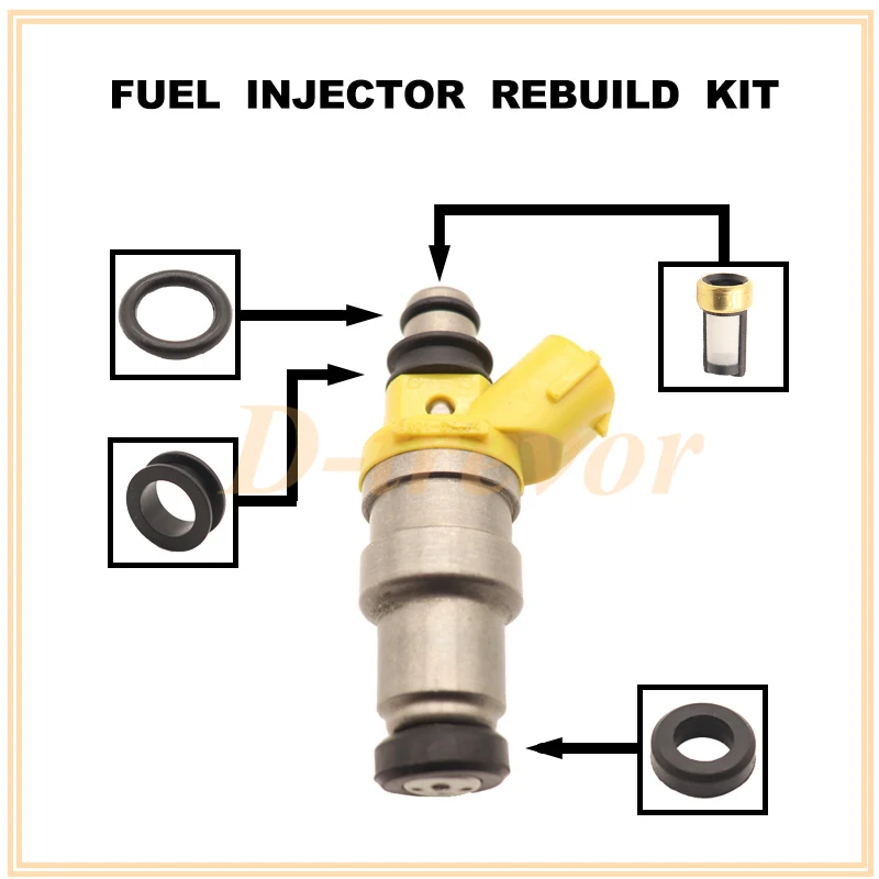 Fuel Injector Seal O-Ring Kit Seals Filters for Toyota Corolla AE100 Carina AT192 5AFE 23250-15030 1001-87094