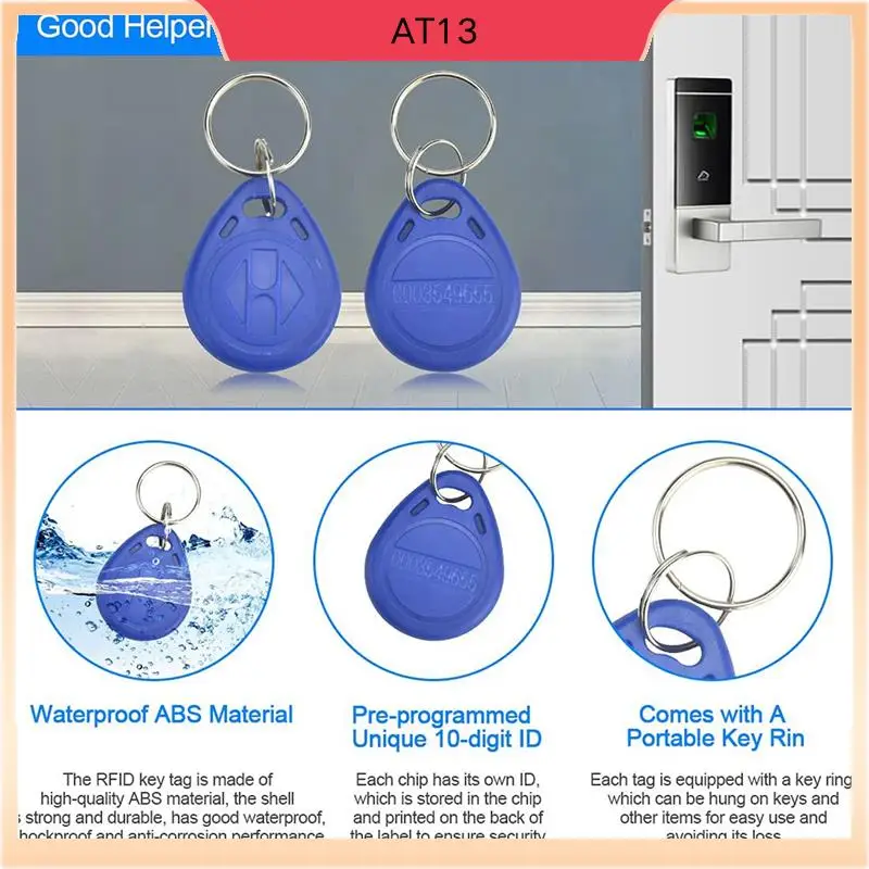 AT13 200Pcs 125 Khz Proximity ID Card RFID Keyfob Access Control Key For Door Entry Access Control System TK4100