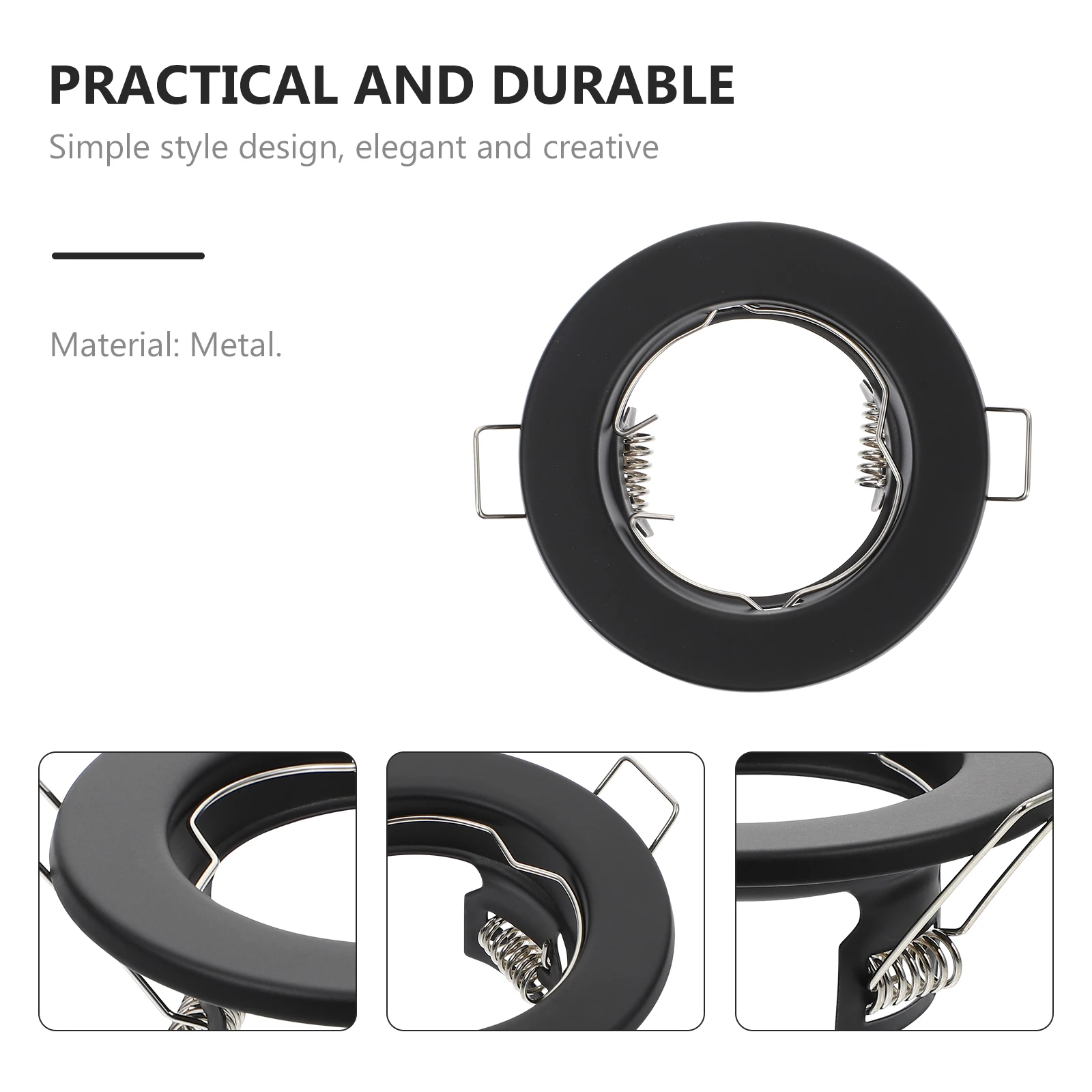 10pcs Spotlight Frame Lampshade Halogen Cup Bracket Black Fitting Home Night Light Long Use High Material Simple Style Not Hurt