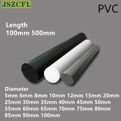 Diâmetro preto cinzento branco 5/8/10/12/20/30/40/45/50/55/60/70/80/90/100mm da barra de haste redonda do pvc plástico para diy ferramentas comprimento 100/500mm