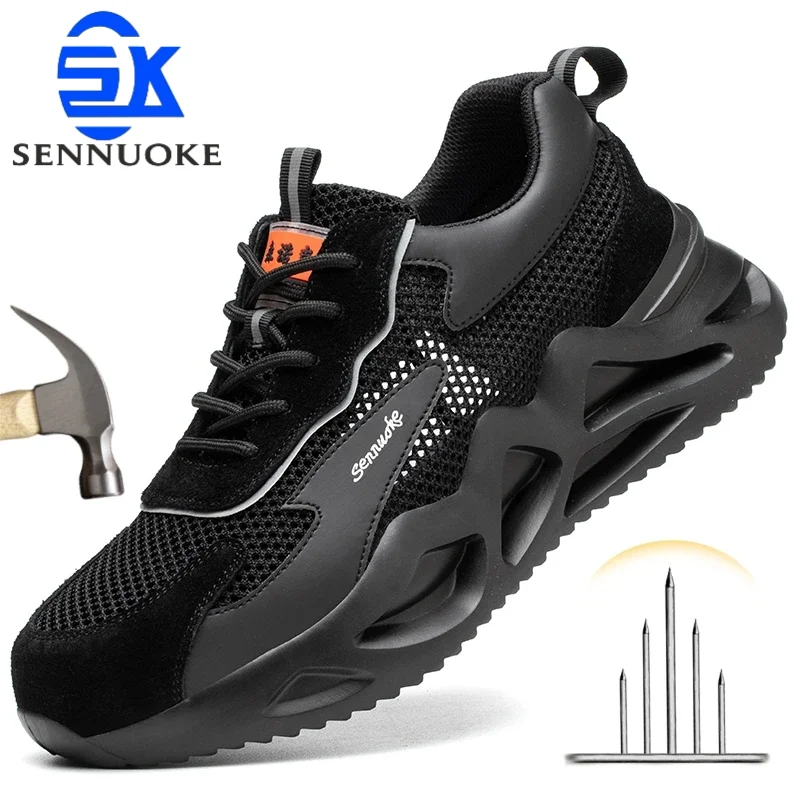 Safety Shoes Men for Work Lightweight Sport Sneakers Steel Toes  Industria Safety Tennis for the Feet Original