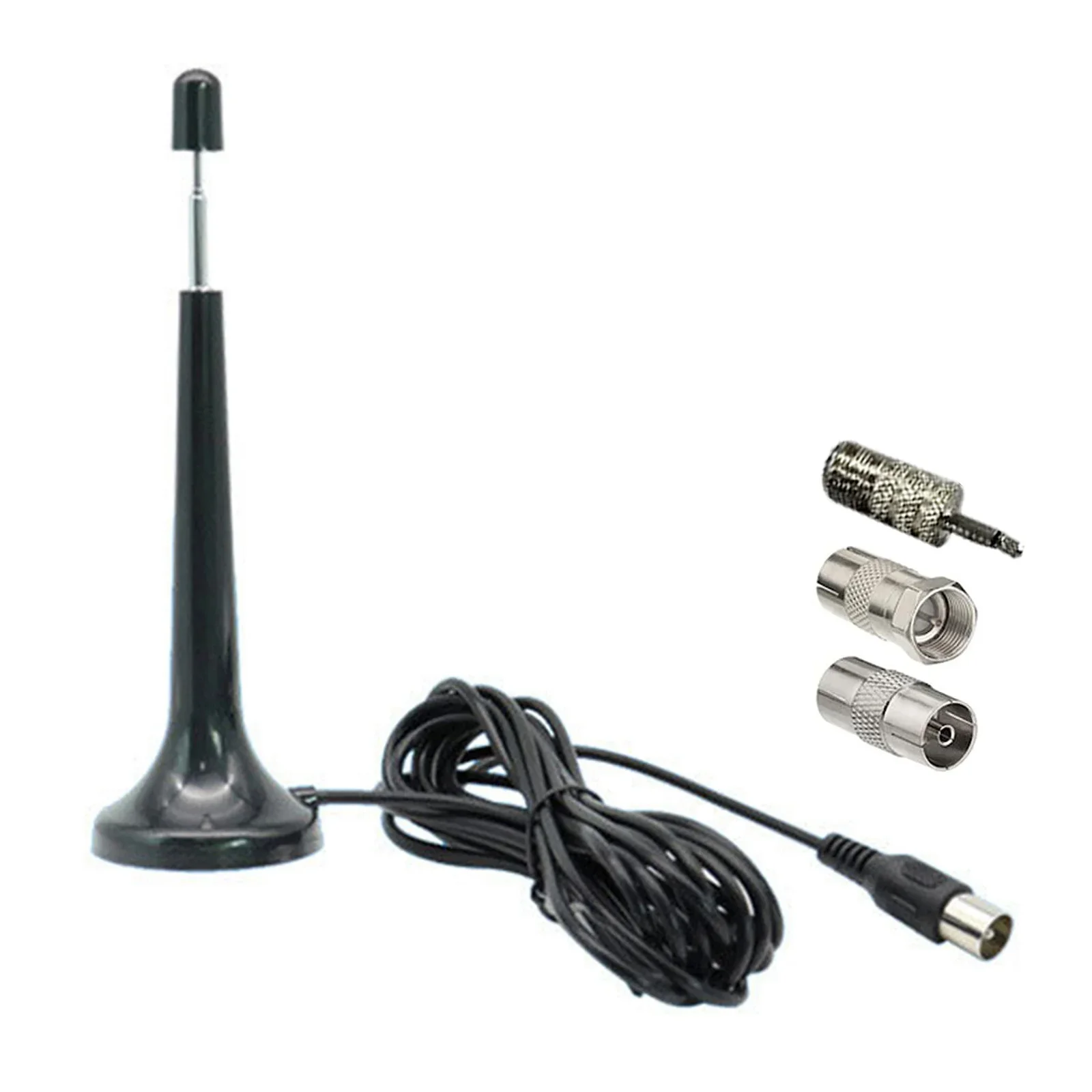 3meters FM Radio Antenna DAB Telescopic Antenna With Magnetic Base 3Plug Adapters Home Indoor TV Radio For Power Tool Accessory
