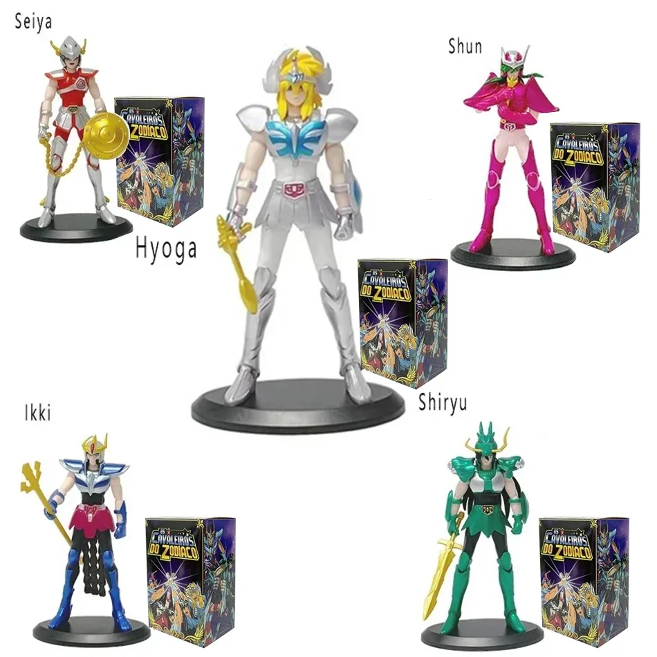 

5PCS Saint Saint Seiya Action Figure Saint Seiya Zi Long Glacier 19CM Hand-Made PVC Model Collection Decorations Holiday Gifts