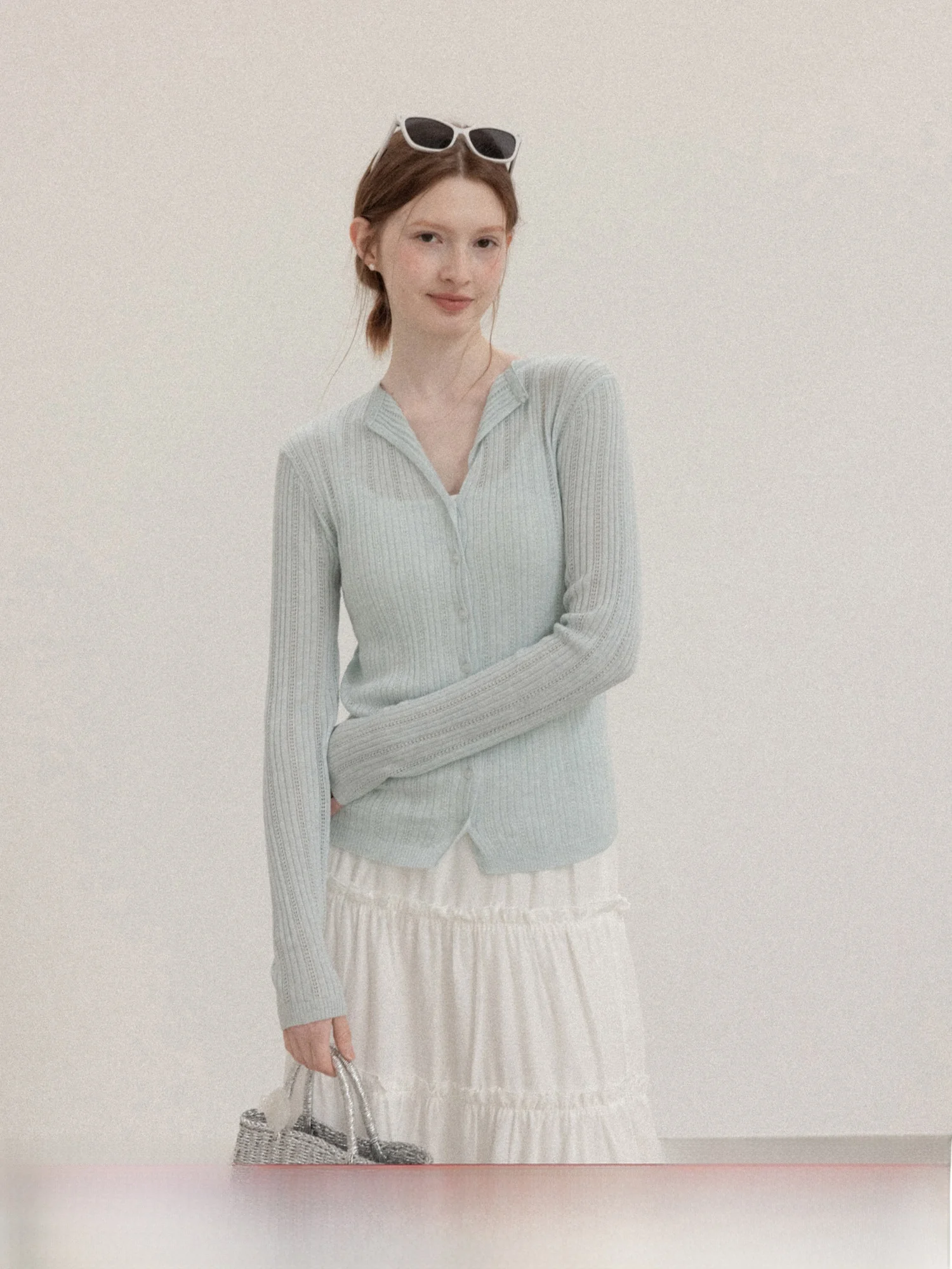 

Slim Fit Long Sleeve Knitted Sweater Women's Spring Sun Protection Cardigan Casual Style Soft Polyester Fiber Blend Knitwear
