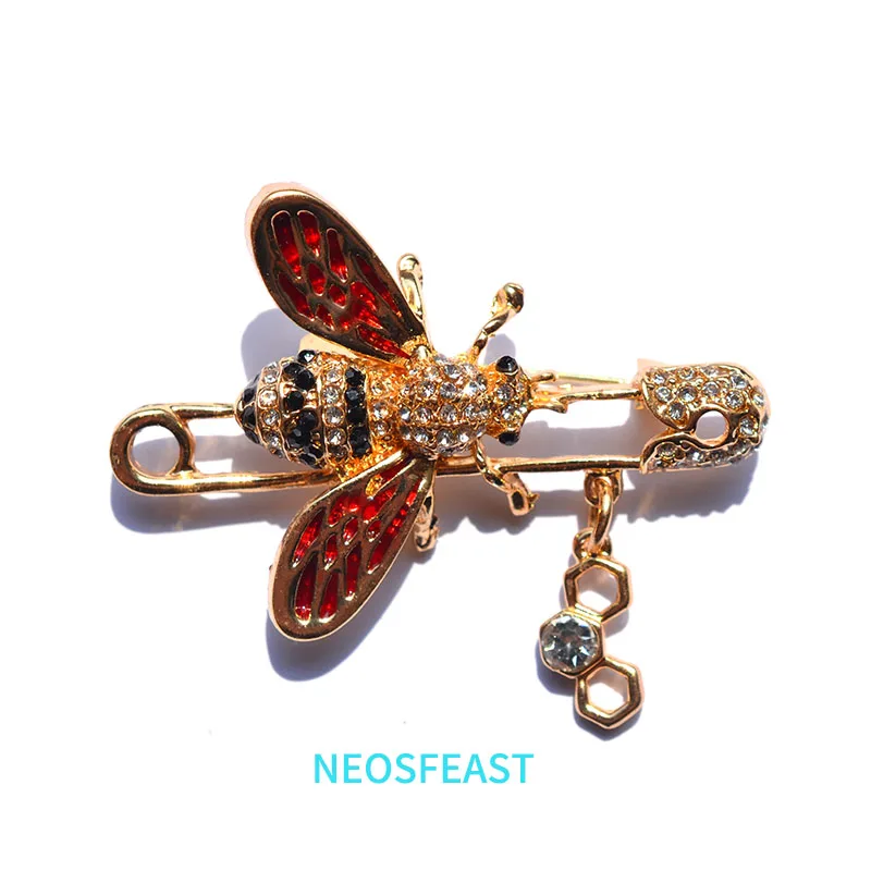 أناقة مجوهرات حجر الراين النحل دبابيس للنساء متعدد الألوان الثدي دبوس بالمينا الحشرات الصدار السيدات الهدايا معاطف الملابس #1