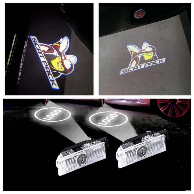 

LED Car Door Welcome Light Projector Laser Logo Ghost Lamp For Dodge Demon Challenger 2013-2021 2022 2023 2024 Scat Accessories