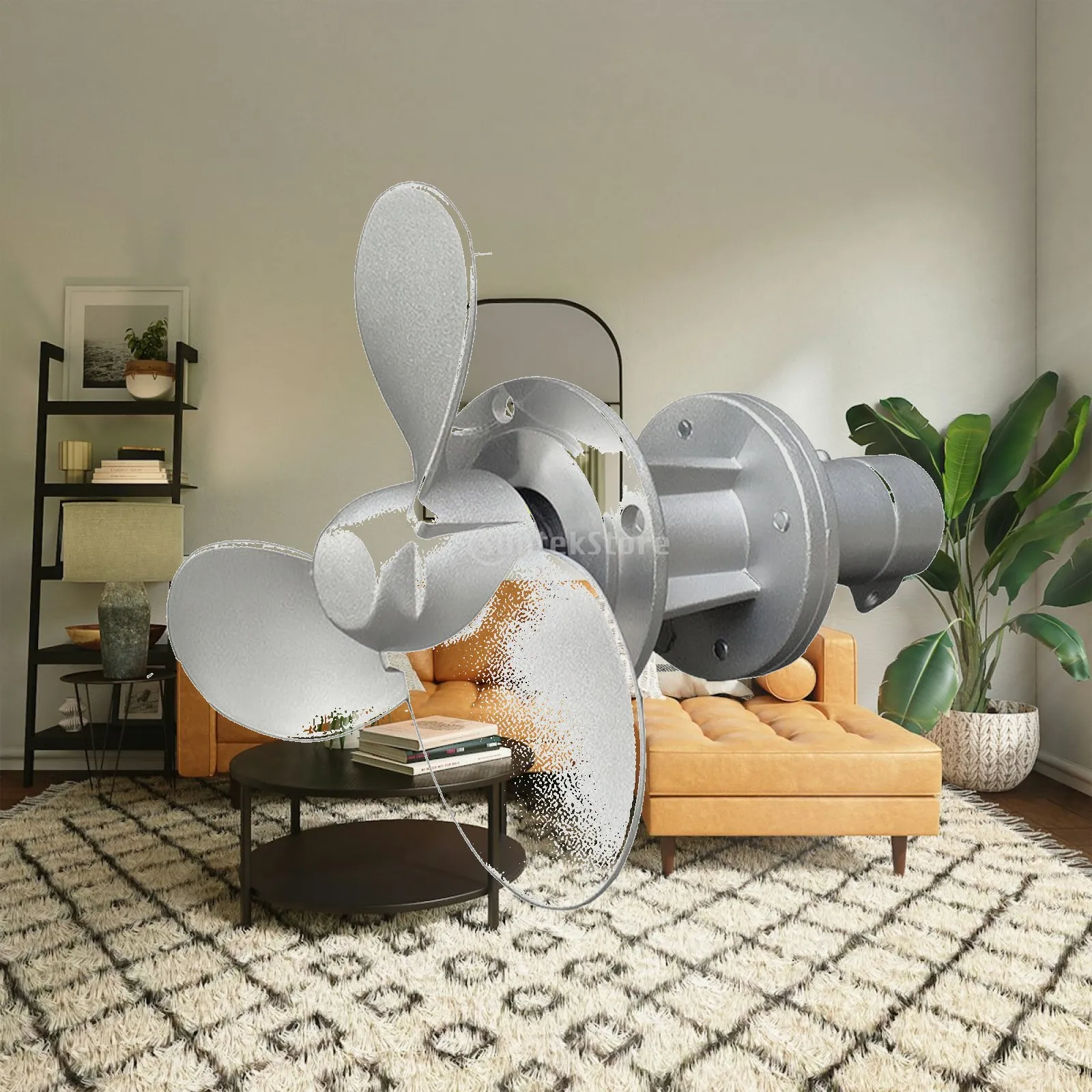 Boat Booster Propeller Versatile Propeller with Mount Compact Silver-Toned for DIYers, Brush Cutter Conversion