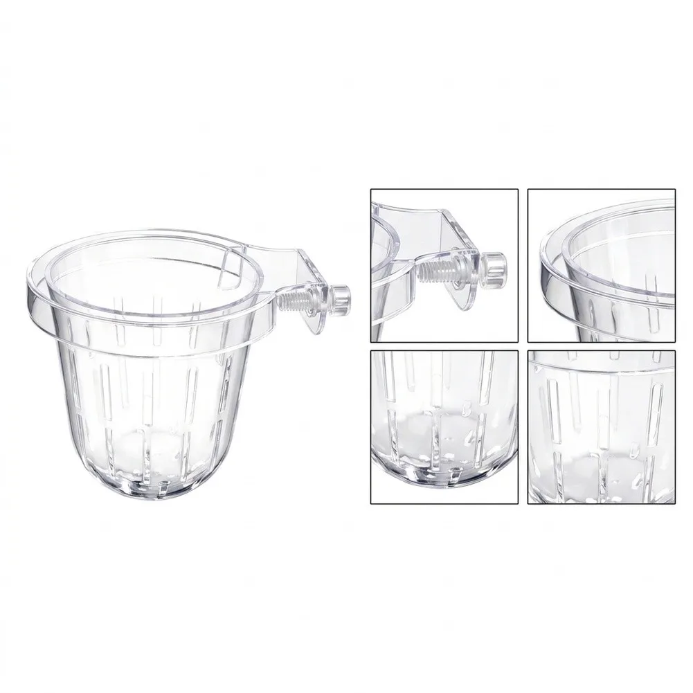 3Pcs Clear Hanging Aquarium Plant Holders Basket For Fish Tank And Aquaponics System Plastic Floating Grow Pot Accessories