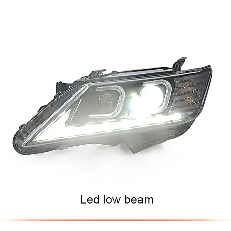 تصفيف السيارة لتويوتا كامري المصابيح الأمامية 2012-2014 كامري LED المصباح DRL عدسة مزدوجة شعاع H7 HID زينون ثنائية زينون عدسة