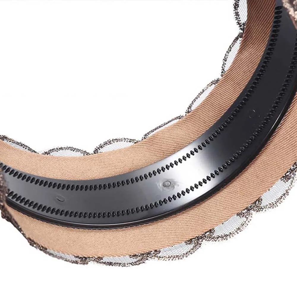 مزاجه أنيقة الكورية نمط الرجعية المرأة التطريز هيرباند واسعة حافة عقال كريستال زهرة أغطية الرأس