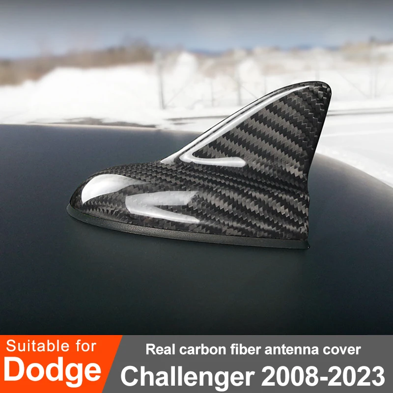 

Для Dodge Challenger SRT 2009-2023 из настоящего углеродного волокна, крышка автомобильной антенны, декоративные наклейки, аксессуары для внешней модификации автомобиля
