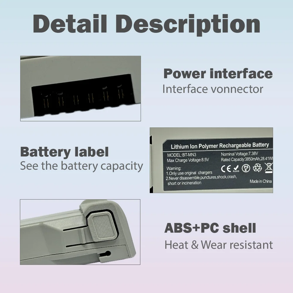 Drone Battery For DJI Mini 3/4 Rechargeable Li-ion Battery 3850mAh Batteries Accessories Replacement For DJI Mini3 Mini4