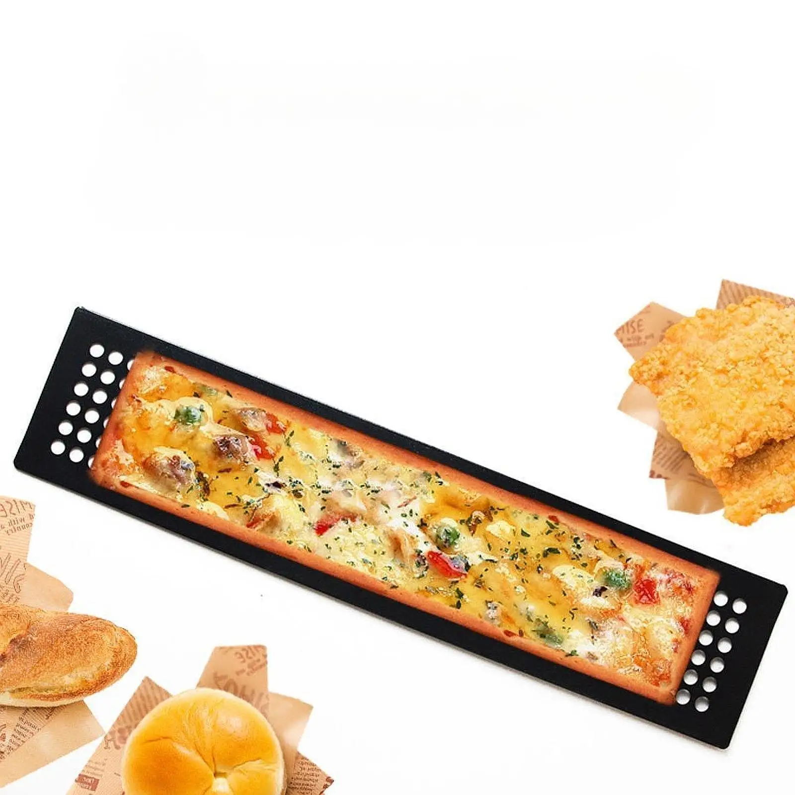 

Pizza Pan Aluminum Alloy Easy Clean Rectangular Pizza Tray Pizza Crisper Pan Baking Pan for Grilling Home Party Baking Cooking