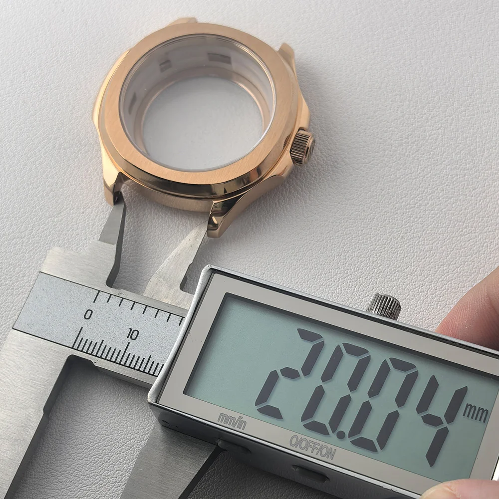 39.5 مللي متر ساعة رجالية علبة فولاذية وردية بها حلقة داخلية تناسب NH35 NH36 ساعة يد تعمل بالحركة أجزاء لساعات المعصم الزجاجية الياقوت صندوق الساعة