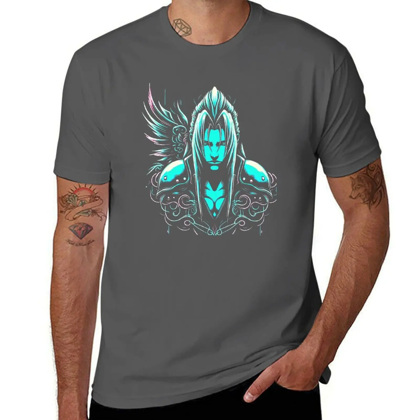 

Neon Sephiroth T-Shirt printed t shirts for man funny t shirts dark humor T-Shirt