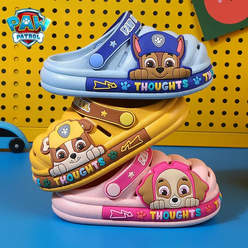 Paw Patrol Kids Slippers Cartoon Skye Chase Rubble Non-slip Bathroom Slippers Hole Shoes Baby Boys Girls Beach Shoes Kids Gift