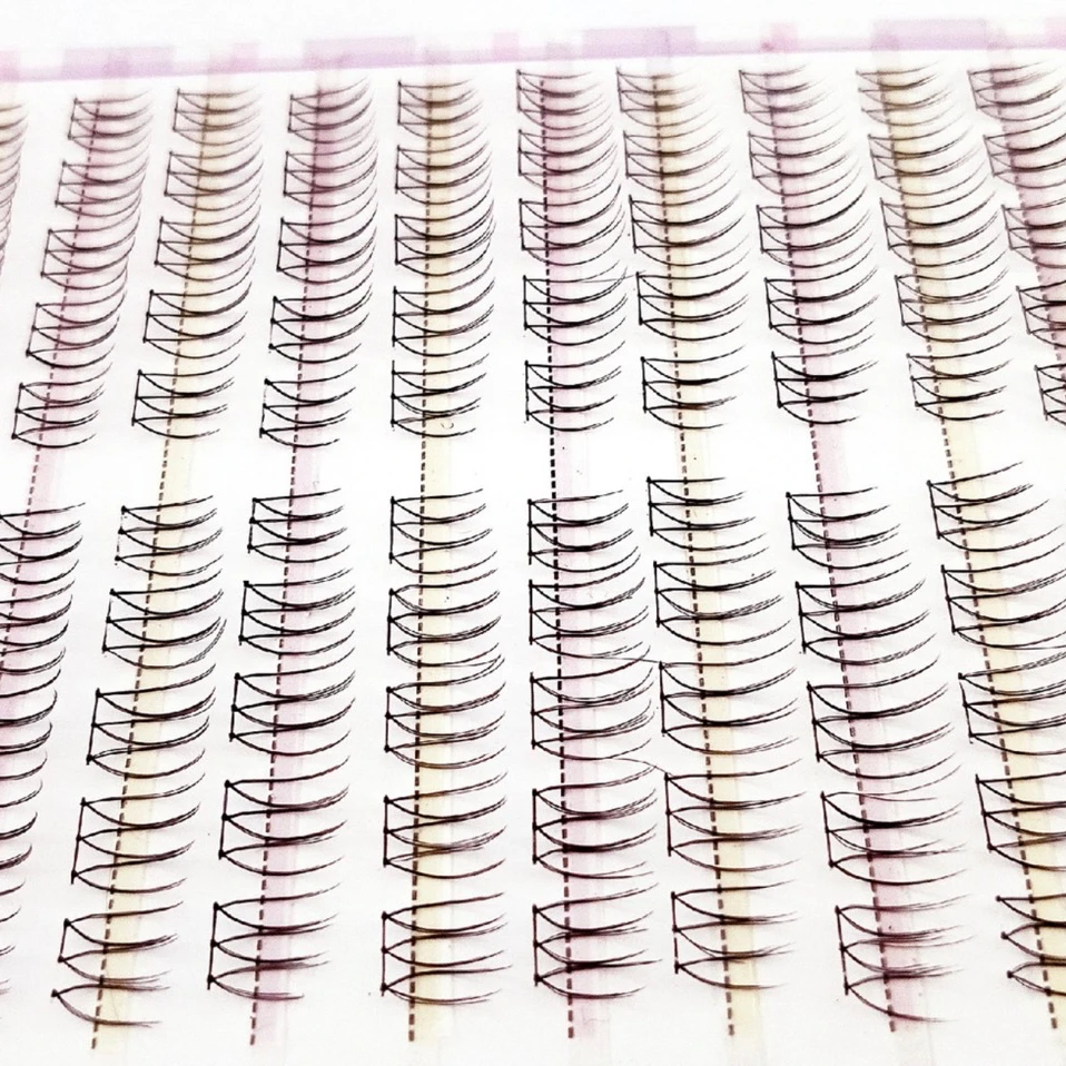 Jiefuxin grupos de pestañas 100 Uds. De cuero de mano en forma de U grupo femenino pestañas postizas suaves y cómodas Hada de los ojos de dibujos animados Fa