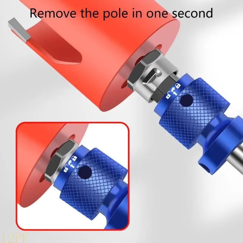 12PF Hole Distance Connector Handle Metal Drill Bit Hole Opener Extension Rod