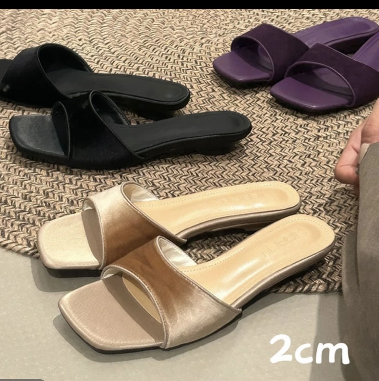 Sandalias Planas de Verano con Punta Cuadrada Estilo Francés para Mujer, Modelo 2026, Combinables con Faldas, Sandalias de Una Sola Tira con Punta Abierta para la Playa