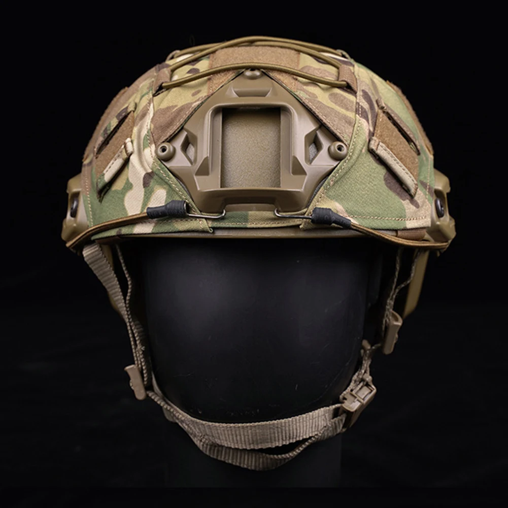 Taktik kask kapak boyutu M/L Camo kask kapak çember ve döngü ile hızlı kask için Airsoft Paintball kask kapak