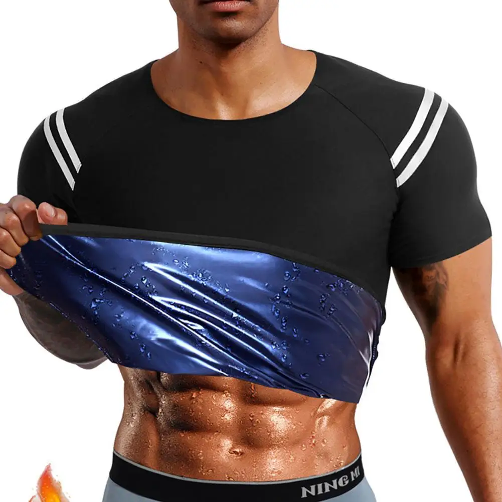 

Men Sweat Sauna T-shirt Waist Trainer Slimming Suit Body Shapers Shapewear Corset Underwear Belly Control Fitness Fat Burn Tops