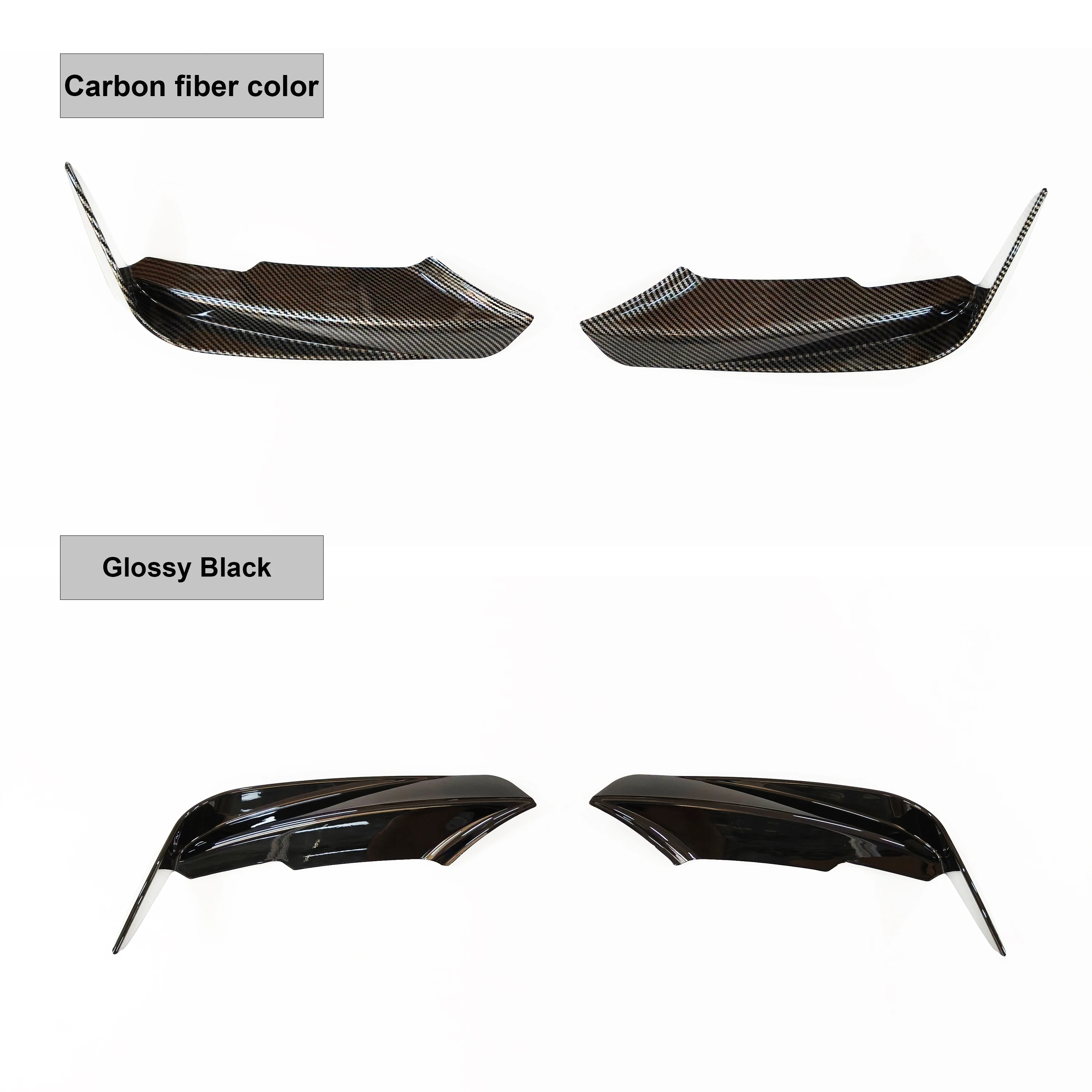 Front Bumper Fog Light Side Canards Splitter Trim For BMW 3 Series F30 M Pack 2013-2019 320i 325i Glossy Black / Carbon Look