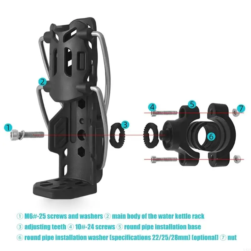 L43A Round Bar Motorcycle Cup Rack , Bar Mounted Drink Rack for E-Bike Commute Needs, Local Travel, and Day Use Access