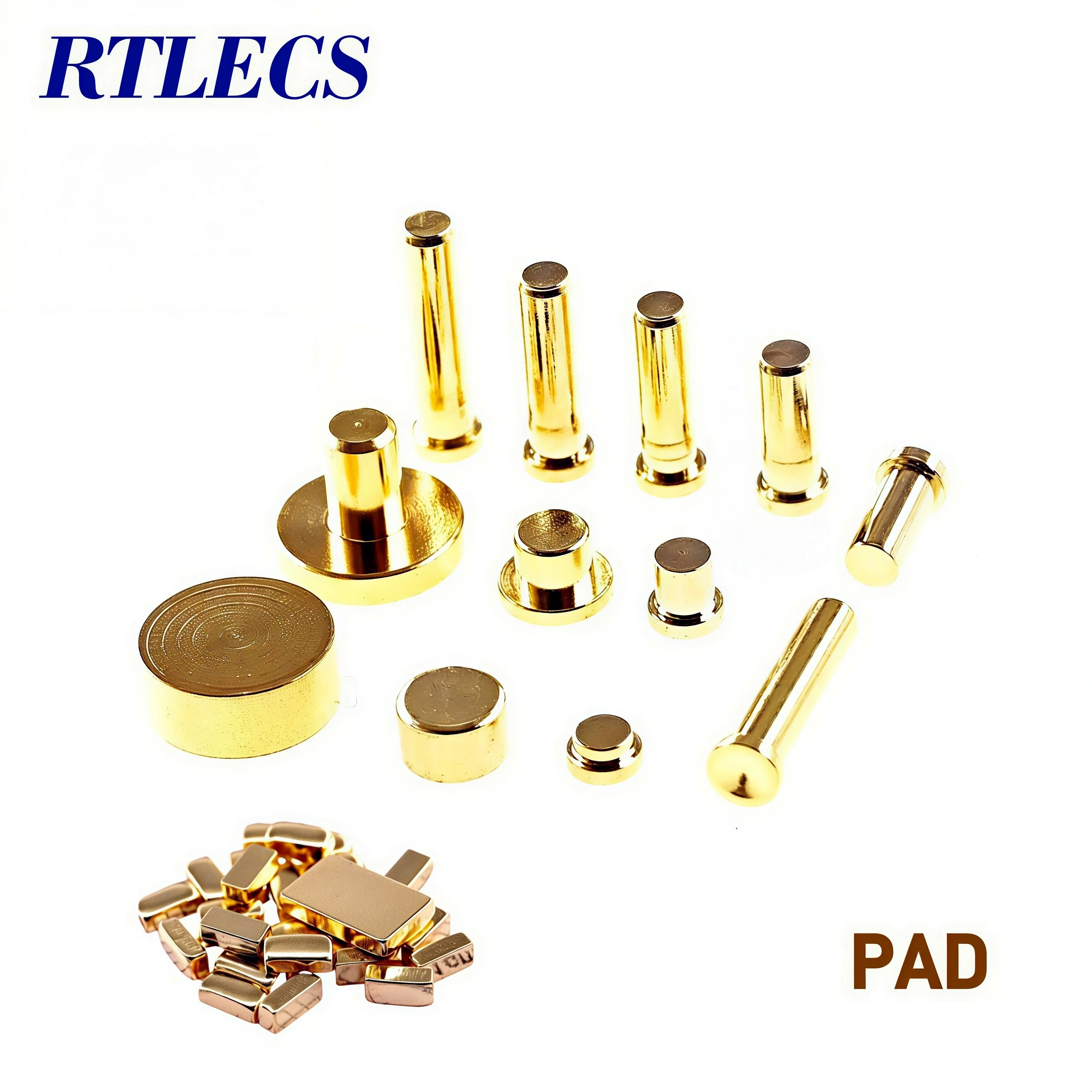 10/50 PCS Pogo Pin Connectors High Current Copper Pillar Lathe Parts Probe Conductive Target Pad Female Terminal Square Shape