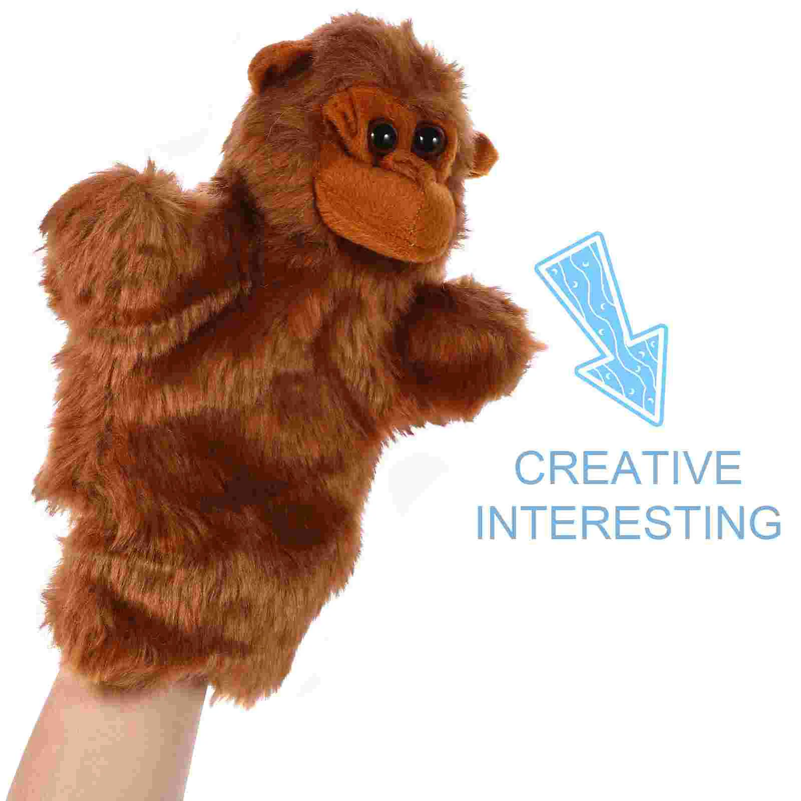 Animal Orangutan Hand Puppet Child Children's Toys Cotton Puppets for Storytelling