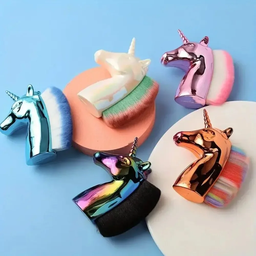 Einhorn Make-Up Pinsel Nagel Staub Pinsel Entferner Nail art Maniküre Werkzeuge Multifunktionale Nagel Reinigung Frauen Schönheit Make-Up Pinsel