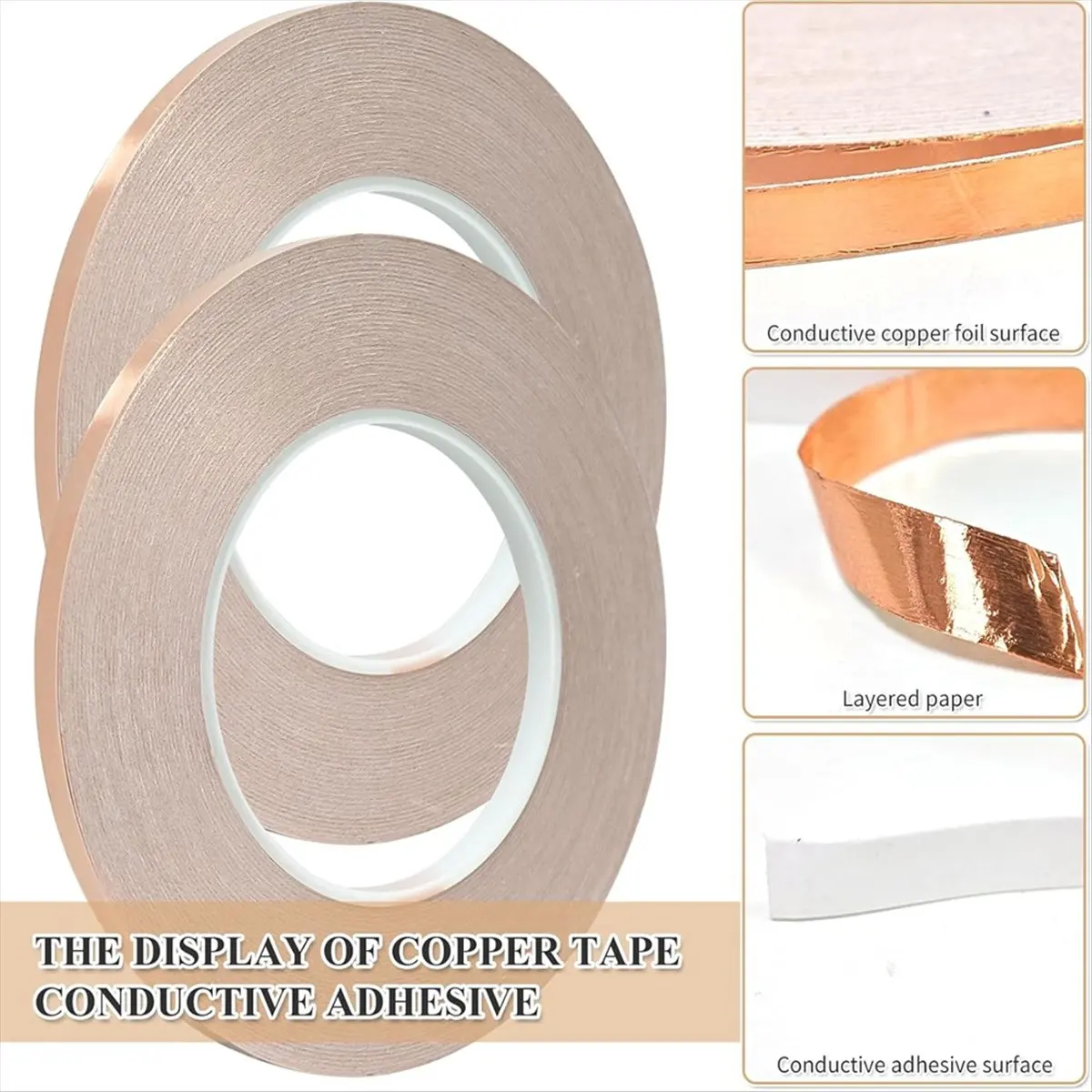 (ABYM) Copper Foil Tape, Conductive Copper Tape Copper Tape Conductive Adhesive for Stained Glass Supplies,Guita