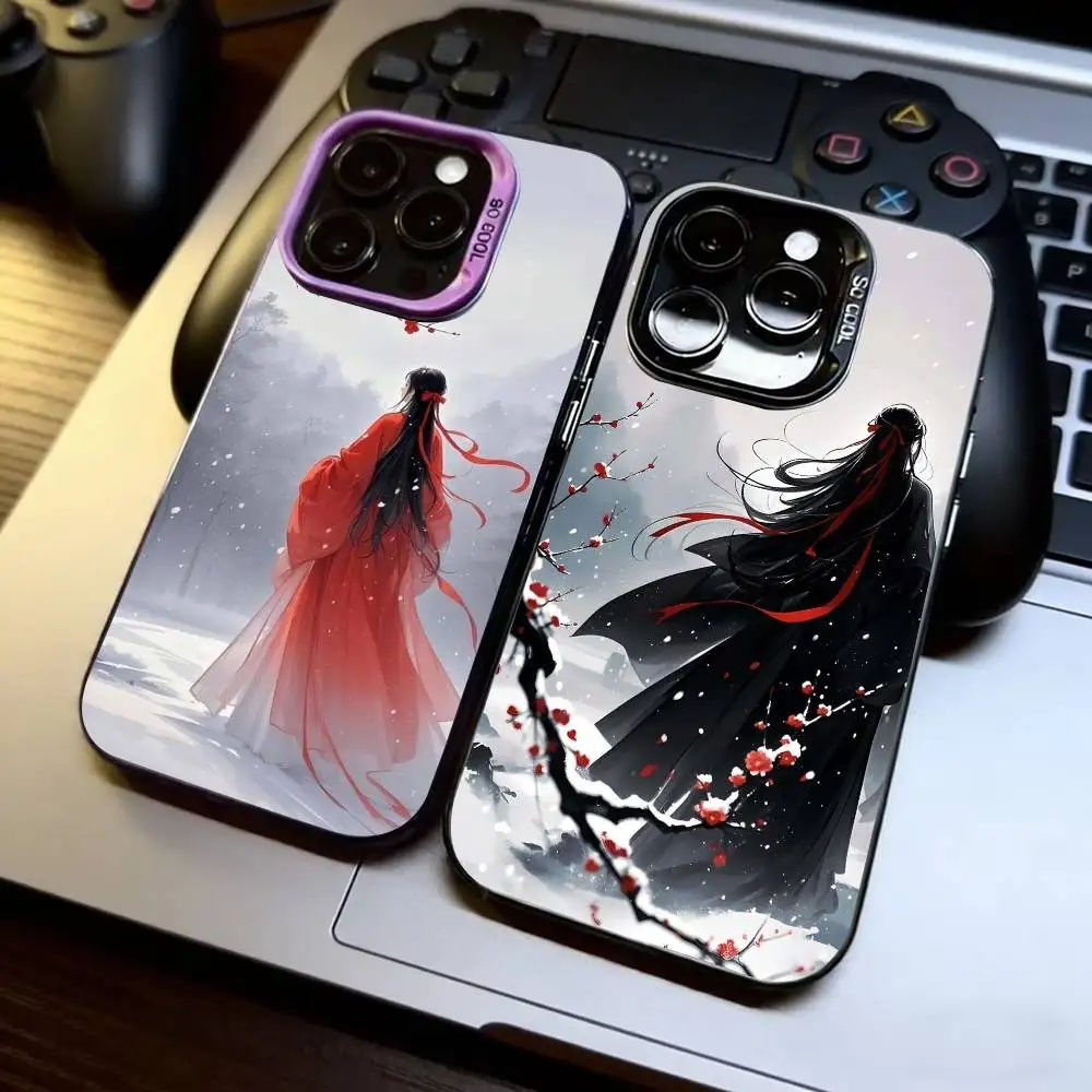 

Chinese Danmei Anime MO DAO ZU SHI Phone Case For iPhone 17,16,15,14,13,12,11 Plus,Pro Max,XS,Colored Silver Plated Inside Cover