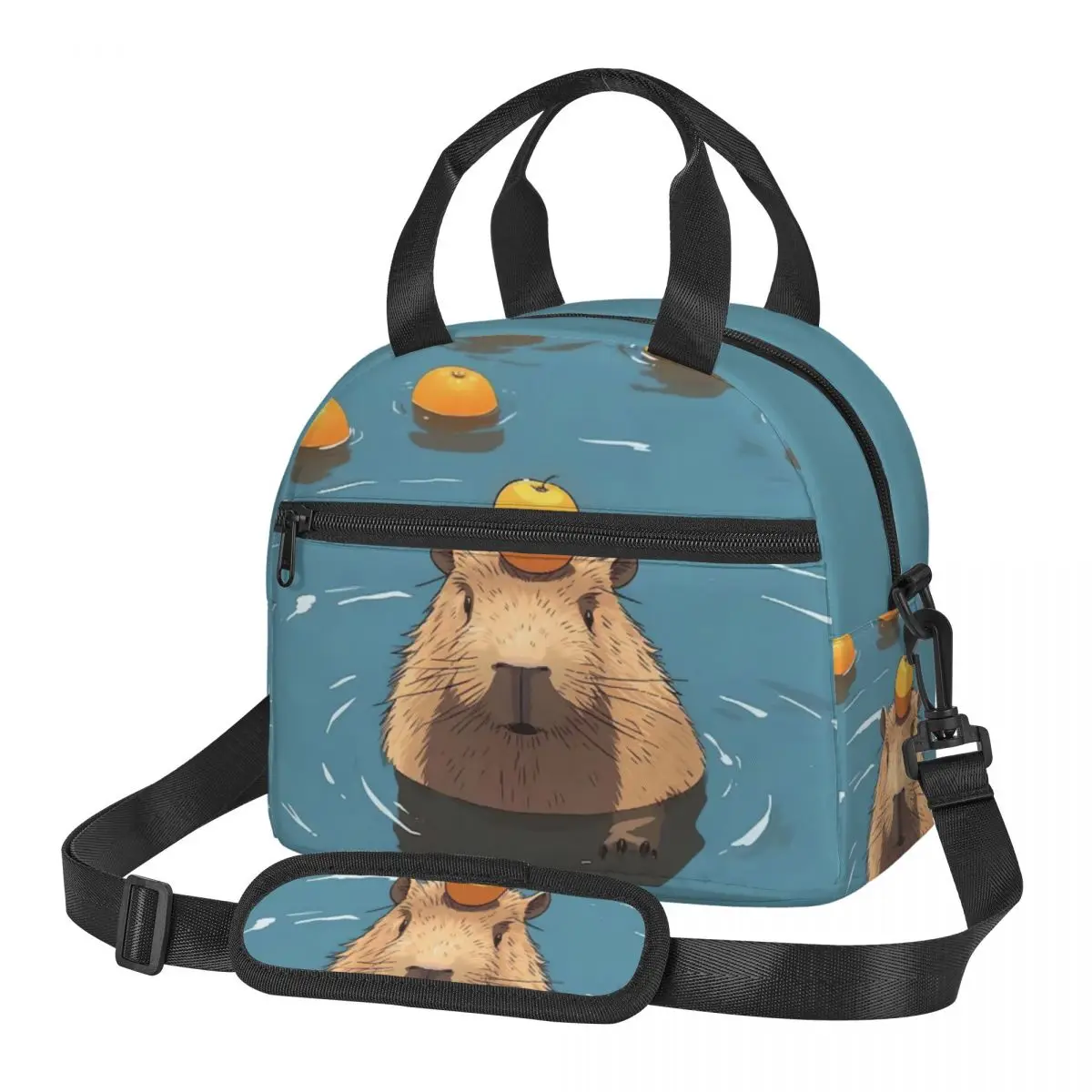 Сумка для обеда на одно плечо с рисунком капибары