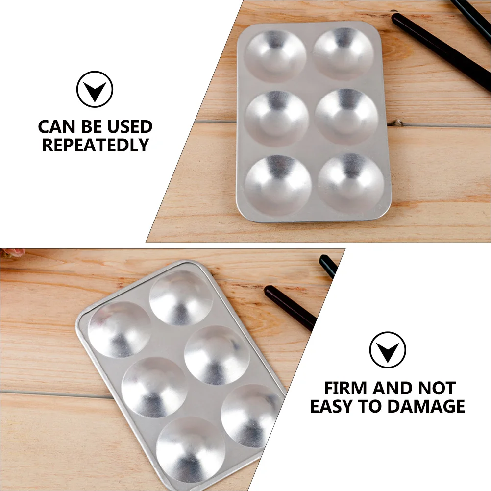 

2pcs Aluminum Painting Tray Color Mixing Pallet For Oil Watercolor Pigment Multi-Hole Storage Plate Smooth Easy Clean Art Supply