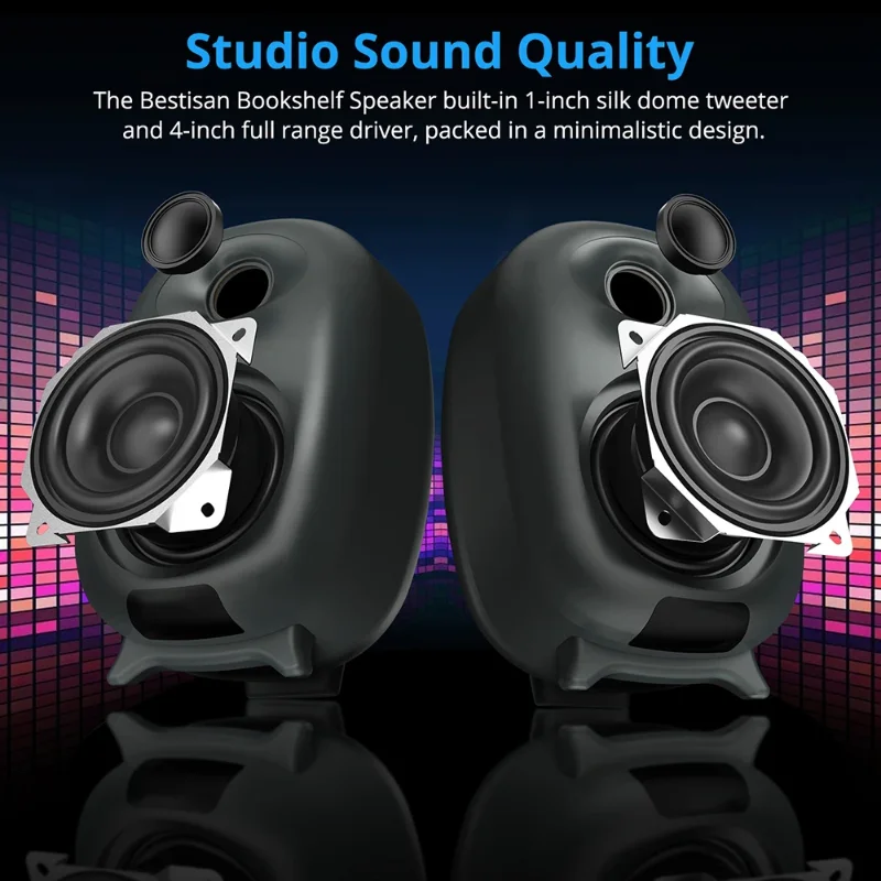 Bestisan SR06 Bluetooth Speakers Home Theatre PC TV Bookshelf Speakers Surround Sound Wireless Subwoofer 60W Super Bass Boom Box