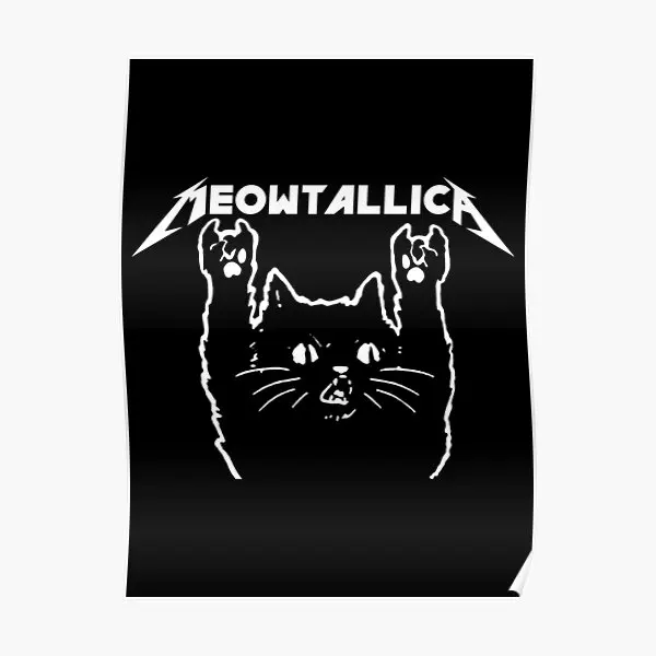 

Плакат Meowtallica, винтажный забавный принт, художественная домашняя стена, современное украшение, картина, настенная картина, декор комнаты, картина без рамки