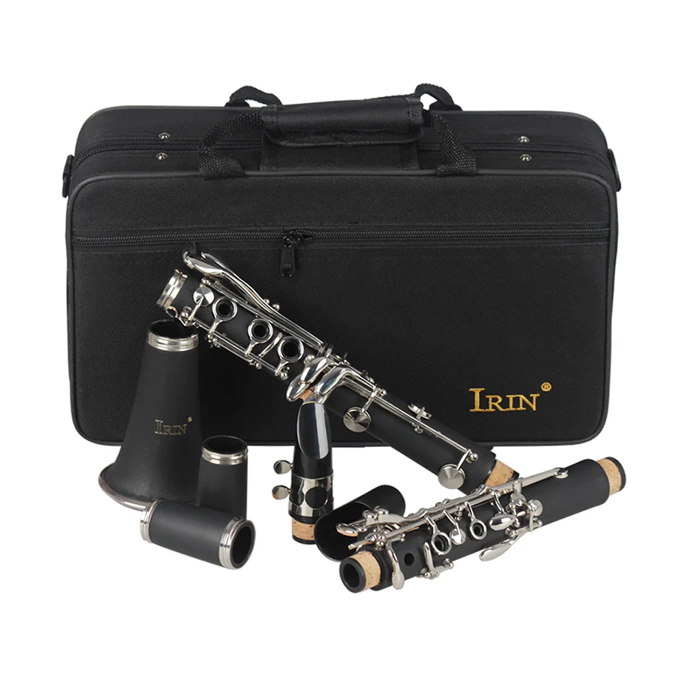 Per principianti Adulti Strumento per clarinetto piatto da concerto B a grandezza naturale con custodia Kit di accessori per panno per la pulizia, pratica