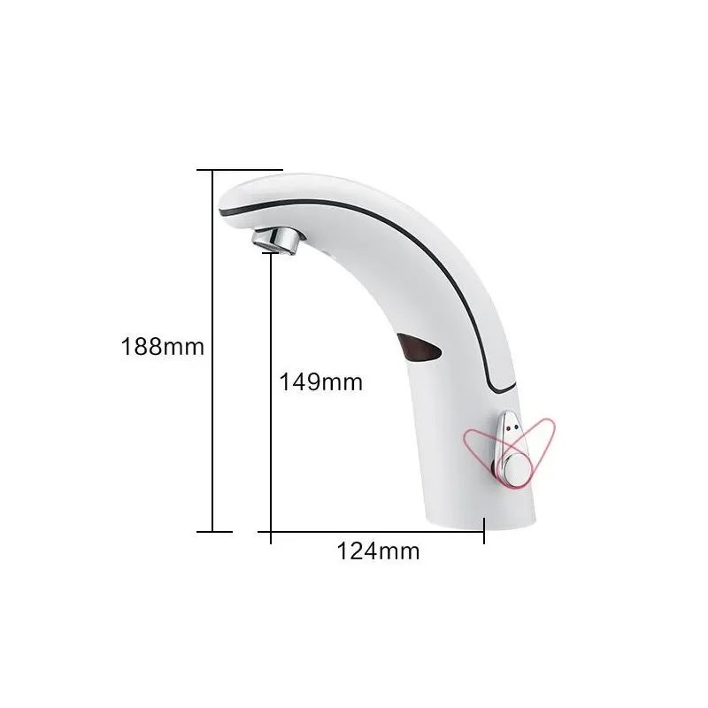 

ABS смеситель для раковины в ванной комнате, смеситель для раковины, автоматический смеситель Sense, белый смеситель Touch Free Sense, автоматический смеситель для рук, мода