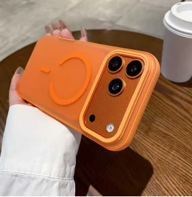 

Магнитный чехол для iPhone 17 Air, 17 Pro Max, 17 Pro, iPhone 16 Pro Max, оранжевый защитный чехол