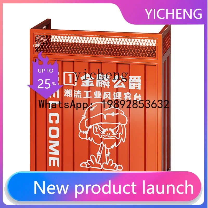 X9  Industrial Style Retro Iron Art Bar Container Small Cashier Counter Reception Desk