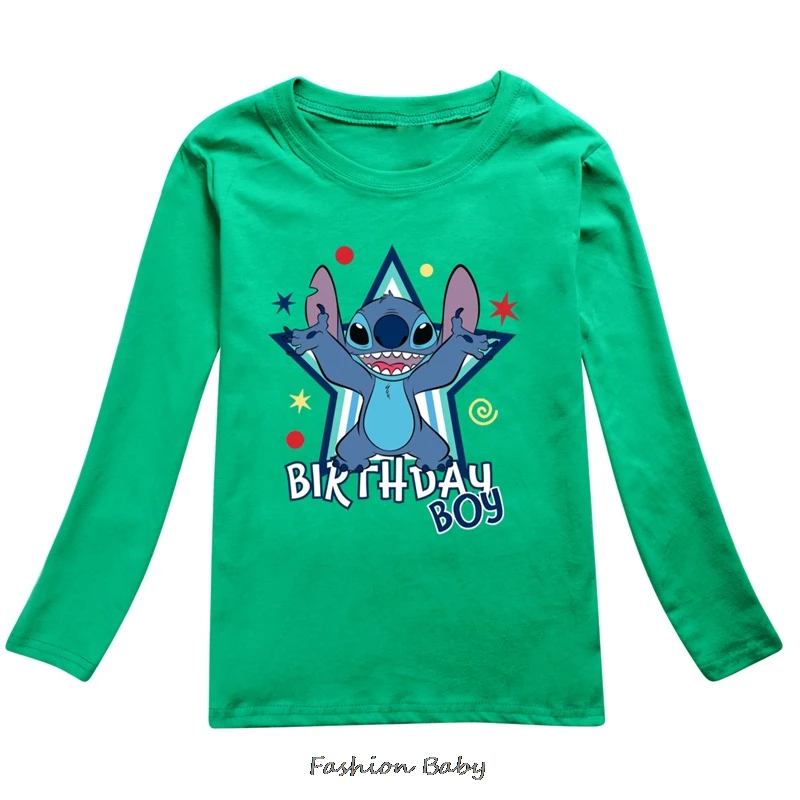 

Hot Lilo And Stitch Costume Print T Shirt Baby Girls Cute Casual Fashion T-Shirt Kids Long Sleeve Top Toddler Boys Cute Clothing