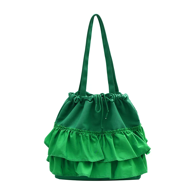 

Large-capacity Niche Pleated Skirt-shaped Shoulder Bag with Drawstring Design 2026 Spring/summer Sweet Girls Commuting Tote Bag