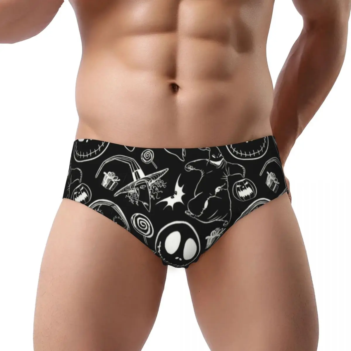 Custom The Nightmare Before Christmas Briefs Underwear Mens Comfortable Stretch Underpants