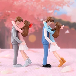 2pc Mini  Romanic Sweety Lover Couple Figurines Miniature Craft Ornament Fairy Garden Resin Crafts Gift Valentine's Day Gift