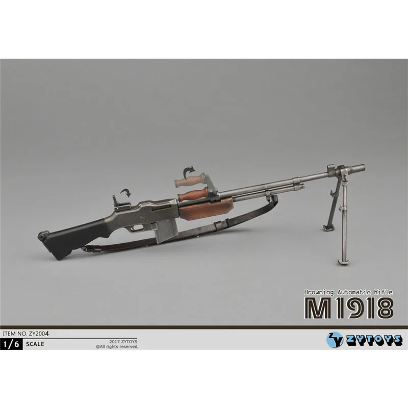 Juguete de colección de figuras de acción, Rifle automático, máquina de luz, arma militar, modelo de plástico, escala 1/6 WW2 US ArmyM1918 Browning BAR