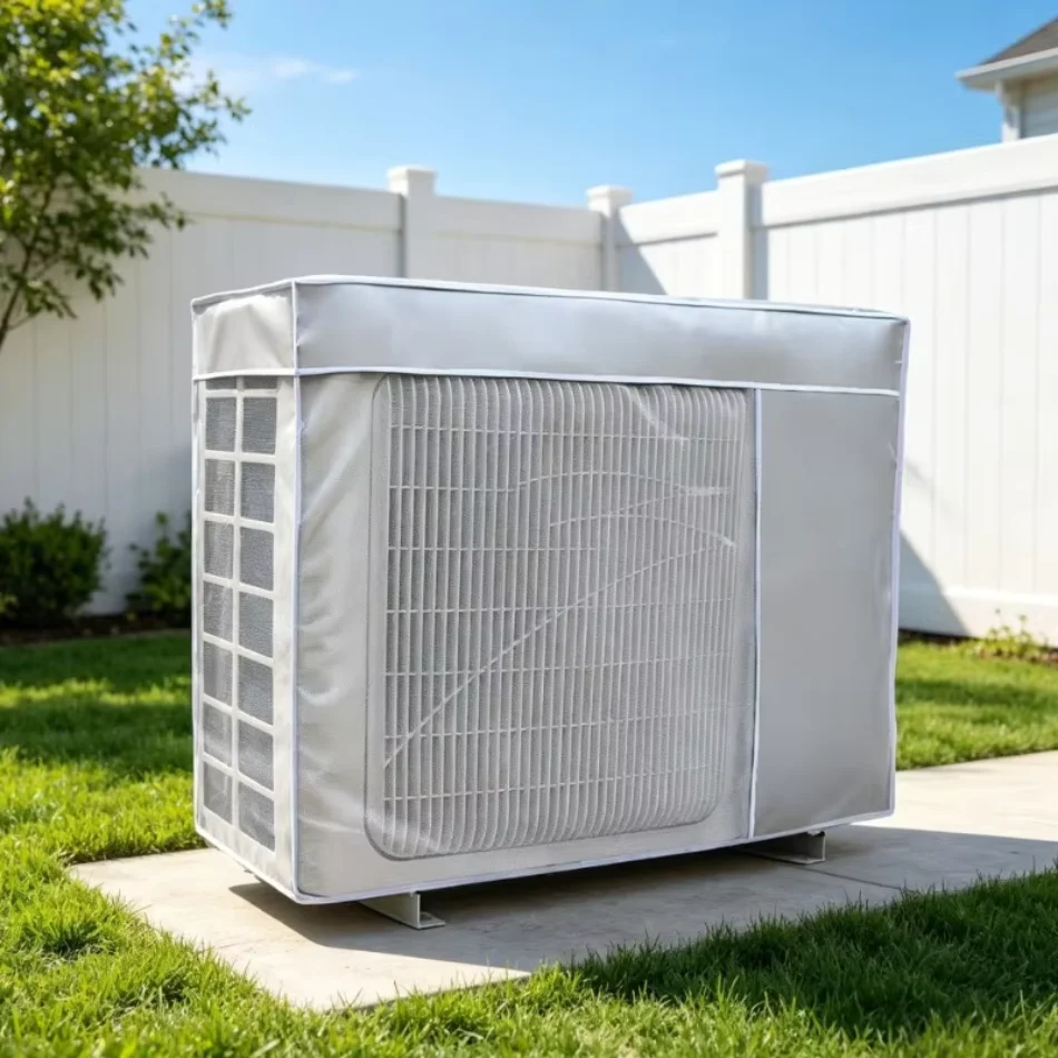 600D Waterproof AC Outdoor Unit Cover Sunproof Dustproof Windproof Snow Resistant Mini Split Protective Cover for Running Use