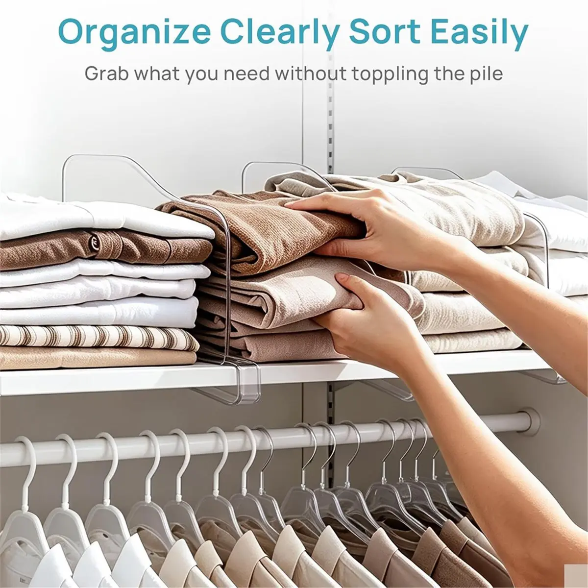 4 Pack Clear Shelf Dividers 7.5