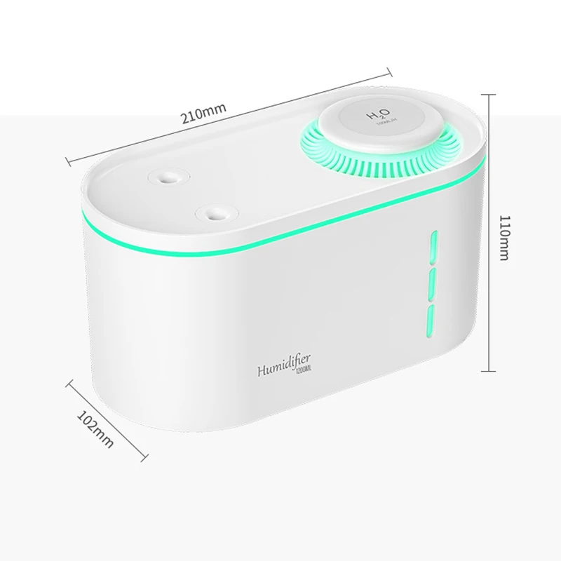 Umidificatore d'aria Wireless di grande capacità da 1200mL diffusore di aromi per olio essenziale domestico ricaricabile doppio ugello con luce 2022 nuovo